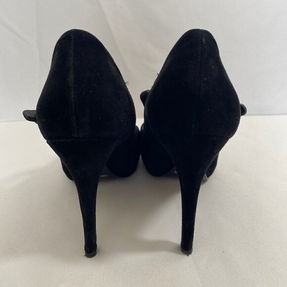 Peep Toe Suede High Heel Shoes - Picture 6 of 16